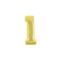 3D golden metal number 1 charm with polished mirror finish for DIY bracelets - 3D Bubble Number 1 Style (Pendant Only (Without Chain)) / Gold