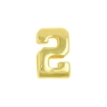 Polished gold number 2 charm pendant with metallic finish for DIY alphabet bracelets - 3D Bubble Number 2 Style (Pendant Only (Without Chain)) / Gold