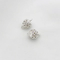 14K gold-filled hollow pave zircon sphere charm connector in silver finish for DIY jewelry - 8X12mm / Silver Tone Zirconia Hollow Ball Style (Silver Tone Zirconia Double Bail Hollow Ball 8*12mm)