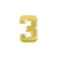 3D gold-plated number 3 charm pendant for DIY bracelets with polished metallic finish - 3D Bubble Number 3 Style (Pendant Only (Without Chain)) / Gold
