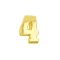 Golden double-sided bubble pendant featuring a polished metal number 4 charm - 3D Bubble Number 4 Style (Pendant Only (Without Chain)) / Gold