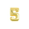 Polished gold number 5 pendant charm for DIY dopamine style bracelets and jewelry - 3D Bubble Number 5 Style (Pendant Only (Without Chain)) / Gold
