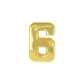 Polished gold number 6 charm pendant for DIY bracelets and personalized jewelry making - 3D Bubble Number 6 Style (Pendant Only (Without Chain)) / Gold