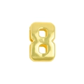 Polished golden number 8 large hole charm bead for DIY dopamine style bracelets - 3D Bubble Number 8 Style (Pendant Only (Without Chain)) / Gold