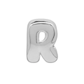 Polished silver 3D letter R charm for DIY braided colorful rope bracelets - R (DB250518-R) Pendant Only (Without Chain) / Silver