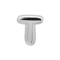 Polished silver letter T 3D metal charm for personalized braided rope bracelets - T (DB250518-T) Pendant Only (Without Chain) / Silver