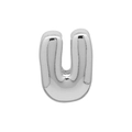 Polished silver 26 English letter U pendant with a puffy balloon metal style design - U (DB250518-U) Pendant Only (Without Chain) / Silver