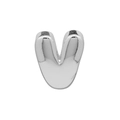 Polished silver letter V bubble pendant charm for custom braided colorful cord bracelets - V (DB250518-V) Pendant Only (Without Chain) / Silver