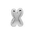 Polished silver letter X bead charm for DIY handmade colorful rope bracelets - X (DB250518-X) Pendant Only (Without Chain) / Silver