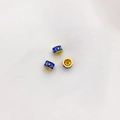 Blauwe emaille tonkraal met gouden vlinderpatroon voor DIY-sieraden maken - 3# Strik Tussenkraal 5.5x4mm Gat 1.2mm