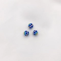 Blauwe emaille ronde kralen met gouden ruitpatroon voor doe-het-zelf sieraden en armbanden - 4# Bloembal Tussenkraal 6mm Gat 1.0mm