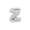 Polished silver metal letter Z alphabet pendant charm with 3D minimalist design - Z (DB250518-Z) Pendant Only (Without Chain) / Silver