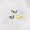 Schmetterling-Anhänger in 18K Goldoptik mit blauem Emaille für DIY-Schmuckherstellung - 6# Schmetterling Anhänger 8x14.5mm