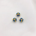 Drei Vintage-Cloisonné-Lotusblumen-Zwischenperlen für DIY-Schmuckherstellung - 10# Glückswolke Blumenkugel Abstandsperle 8mm Loch 1.0mm