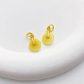 Chinese 18K vergulde jade hangers voor het zelf maken van kettingen en sieraden - No. Gele Jade Ping'an Gesp Hanger / 10*14mm