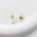18K vergulde lotuszaadpeul en bloemknop hangers voor DIY-sieraden maken - No. Witte Jade Lotuszadendoos Hanger / 10*11mm