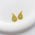 18K vergoldete Flaschenkürbis-Anhänger mit Jadeglas-Inlay für DIY-Schmuck und Ketten - Nr. Grüner Jade Kalebasse Anhänger