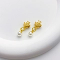 Goldener Hasen-Anhänger mit Barren und Perle für handgefertigten DIY-Schmuck - Nr. Muschelperle Sycee Kaninchen Anhänger