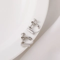 Paar verstellbare Schraub-Ohrclip-Konverter in poliertem Silber für DIY-Schmuck - 1 Paar (2 Tiere) / Silikonröhren Ohrclip Weißgold