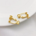 Paar 14K vergoldete Ohrclip-Konverter mit verstellbaren Schrauben für Ohrringe - 1 Paar (2 Tiere) / Kugelstecker Ohrclip 14K Hellgold