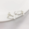 Silberfarbene Clip-On-Ohrring-Konverter mit Schraubverschluss für Ohrlöcher ohne Stechen - 1 Paar (2 Tiere) / Bullet Stecker Ohrclip Silberfarbe