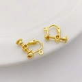 14K vergoldeter Schraub-Ohrclip-Konverter mit Silikonstecker für DIY-Ohrringherstellung - 1 Paar (2 Tiere) / Rundkopf mit Aufhängeschlaufe 18K Echtgold