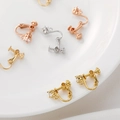 Schraub-Ohrclip-Konverter mit 4mm Zirkon in Gold Silber und Roségold Ausführungen - 1 Stück / 4mm Zirkonia Schraubclip 18K Gold