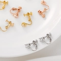 Ohrclip-Konverter in Silber mit 4mm Zirkon für DIY Schmuckherstellung ohne Ohrlöcher - 1 Stück / 4mm Zirkonia Schraubclip Weißgold Farbe