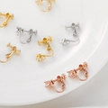 14K vergoldete Clip-On-Ohrring-Konverter mit 4mm Zirkonia für DIY-Ohrringe ohne Löcher - 1 Stück / 4mm Zirkonia Schraubclip Roségold