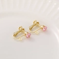 14K vergoldete Clip-Ohrringe mit rosa Zirkon für die DIY Schmuckherstellung von Hand - 1 Stück / 14K Clip Rosa Zirkonia 6mm