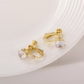 14k vergulde schroefclip oorbellen met ronde zirkonia voor doe-het-zelf sieraden maken - 1 stuk / 6mm Zirkonia Clip 14K Lichtgoud