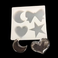 Silikonform für Harzschmuck mit Mond Stern und Herzmotiven für DIY Bastelarbeiten - Multi-Form Kombinierter Stil