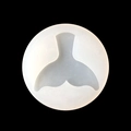 Translucent silicone mermaid tail mold for DIY resin jewelry and crafts on black background - Fishtail Design / Translucent White