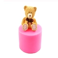 Pink 3D bear silicone mold for DIY baking and handmade chocolate decoration - Pink