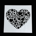 DIY album stencil featuring a large heart pattern composed of small cutout hearts - Heart Group Pattern Style (01021)