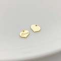 Colgante de corazón chapado en oro de 14K con grabado Love para joyería artesanal - Etiqueta Corazón 14K Love (7#)