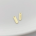 Etiqueta ovalada de metal dorado con grabado para creación de joyas DIY y pulseras - Etiqueta Rectángulo 14K sanfu (9#)