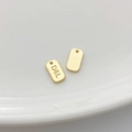 Colgante rectangular bañado en oro de 14K con grabado D&L para joyería DIY - Etiqueta Rectángulo 14K D&L (10#)