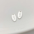 Colgantes ovalados de plata con grabado TFY para joyería hecha a mano - Etiqueta Ovalada Plata TFY (14#)