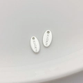 Colgantes ovales de metal plateado bañados en oro 14K con grabado SEASON para DIY - Etiqueta Ovalada Plata SEASON (15#)