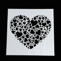 Stencil per pittura fai da te con grande cuore composto da piccoli cuoricini - Stile con Motivo a Gruppo di Cuori (01021)