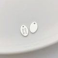 Colgantes ovalados de plata 14K gold filled hechos a mano para joyería DIY y pulseras - Etiqueta Ovalada Plata Hand Made (16#)