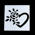 Stencil per disegno fai-da-te con rose e cuori per scrapbooking e lavori manuali - Stile con Motivo a Cuore di Rosa (01031)