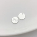 Set de dijes redondos de metal plateado con letras grabadas para creación de joyería DIY - Etiqueta Redonda Plata Pulida (18#)