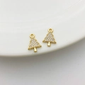 14K goud vergulde kerstboom hanger met zirkonia voor het maken van DIY-sieraden - 1# Kerstboom 1 (9*12mm)