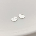 Colgantes de corazón de plata pulida con grabado Love para accesorios de joyería DIY - Etiqueta Corazón Plata Love (19#)