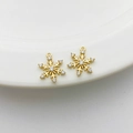 14K vergulde sneeuwvlok hanger met zirkonia voor het maken van DIY-sieraden - 2# Kerst Sneeuwvlok (11*14mm)