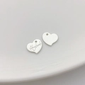 Colgante de corazón plateado grabado Handmade para pulseras y collares de bricolaje - Etiqueta Corazón Plata Handmade (20#)