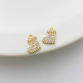 14K goud gevulde kerstsok hanger bezet met witte zirkonia voor DIY sieraden maken - 3# Kerstlaars 1 (9*12mm)