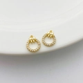 14K vergulde krans hanger met zirkonia stenen en een verfijnde strik decoratie - 4# Kerstkrans (9*11mm)